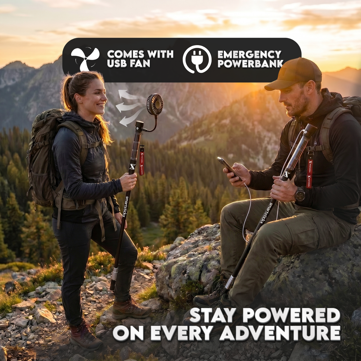 Self Defense Stick with Stun Gun - The Ultimate Self-Defense, Light & Power Companion for Every Adventure