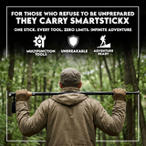 15 in 1 Tactical Walking Stick - The Ultimate All-in-One Multi Tool for Adventure, Power & Protection